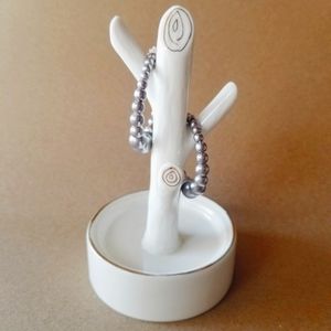 WOMENS OPEN HOOP GRAY BALLED EARRINGS